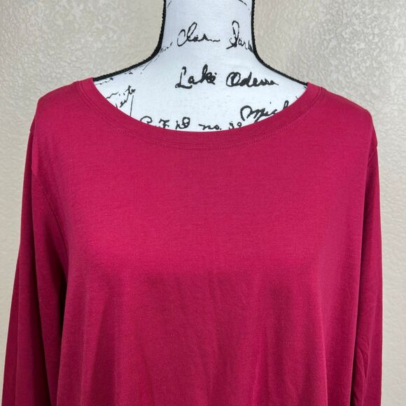 Torrid Dark Red Classic Fit T-Shirt Top  Long Sleeves Pullover Size 3(3X) causal - Picture 12 of 13